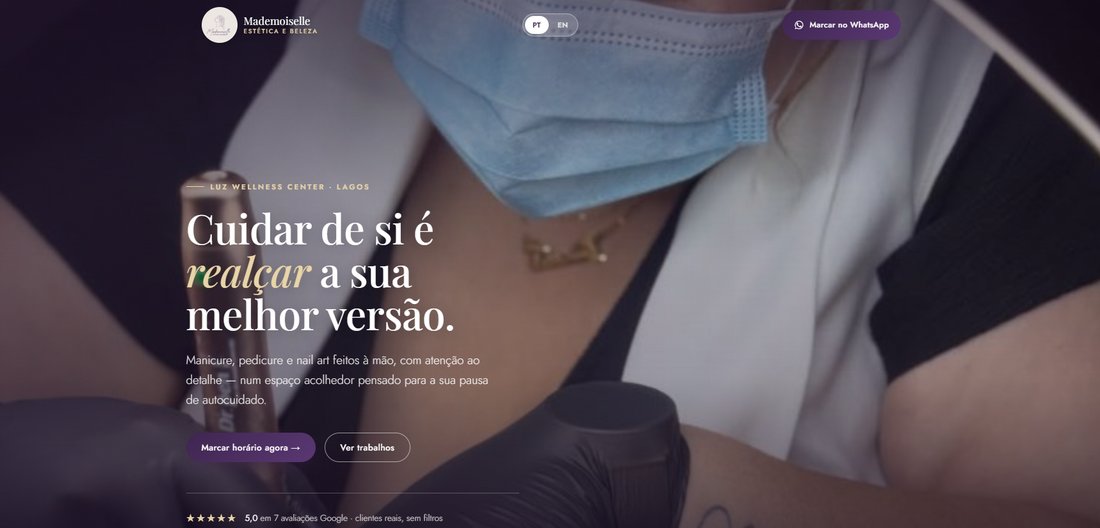 Site da Mademoiselle Estética e Beleza